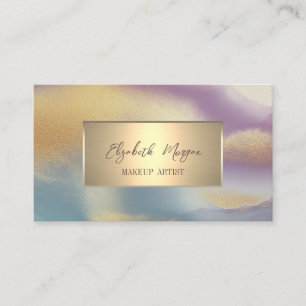 Carte De Visite Cadre élégant simple en or, ombre dorée 