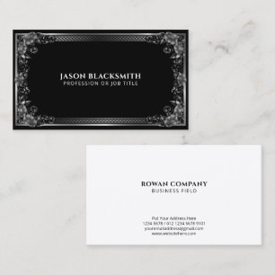 Carte De Visite Cadre en argent Regal de luxe sur noir