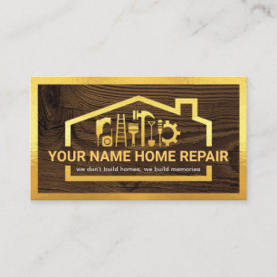 Carte De Visite Cadre en bois d'outils de bricolage à domicile en 