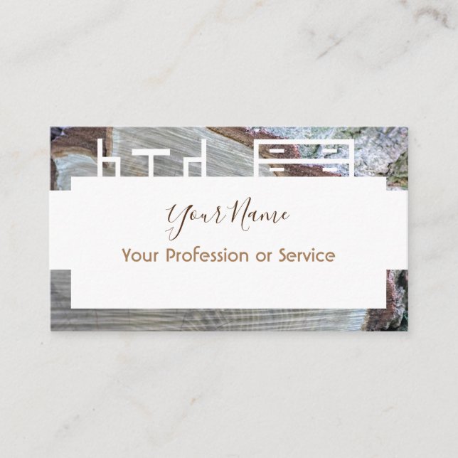 Carte De Visite Cadre en bois pour l'intérieur et le mobilier! (Devant)