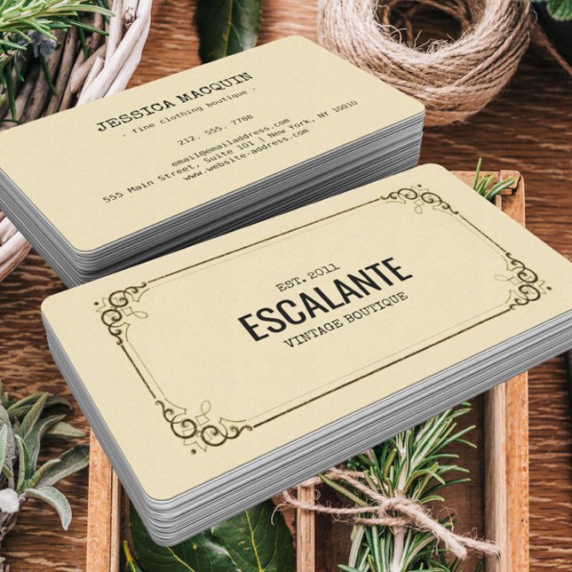 Carte De Visite Cadre Ephémère Retro vintage (Créateur téléchargé)