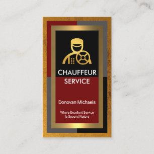 Carte De Visite Cadre exclusif de chauffeur en or Driver