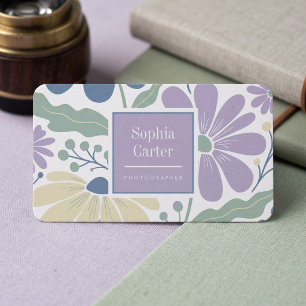 Carte De Visite Cadre floral botanique pastel