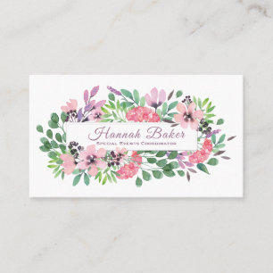 Carte De Visite Cadre floral Pastel