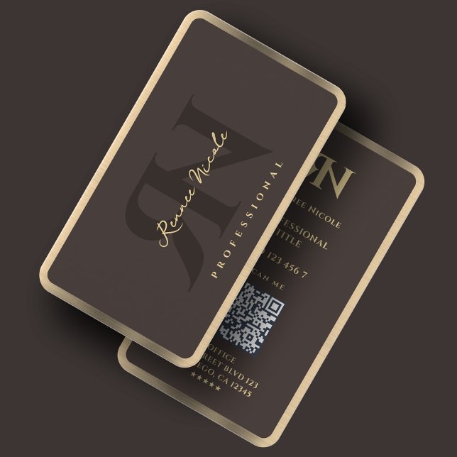 Carte De Visite Cadre minimal professionnel espresso faux or (Minimal Professional Espresso Faux Gold Frame Business Card
)