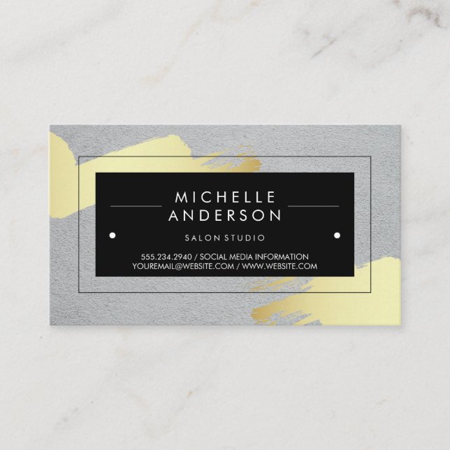 Carte De Visite Cadre noir / Moderne brossé (Devant)