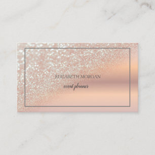 Carte De Visite Cadre ombre bokeh paillettes or rose élégant moder