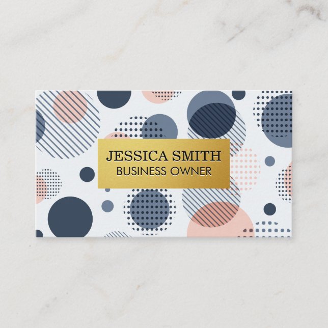 Carte De Visite Cadre Or | Motif Abstrait moderne (Devant)