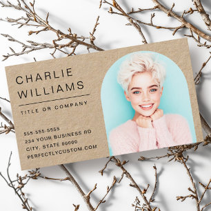 Carte De Visite Cadre photo minimaliste moderne en arche Papier Kr