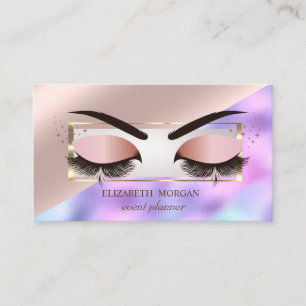 Carte De Visite Cadre Professionnel Rose Gold Holographique Laser