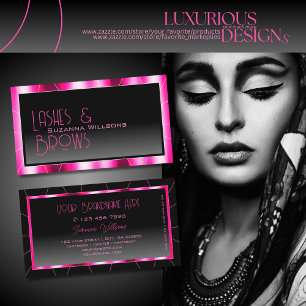 Carte De Visite Cadre rose élégant Noir Gradient Glamour Moderne