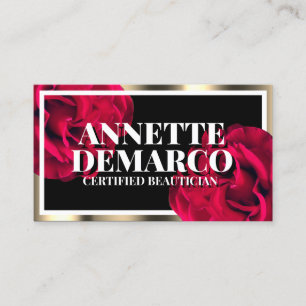 Carte De Visite Cadre rose et or