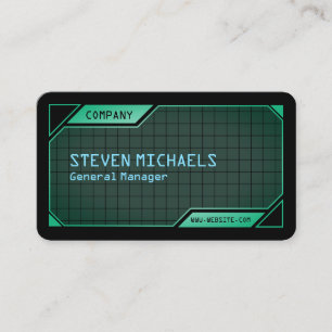 Carte De Visite Cadre Sci fi vert et noir