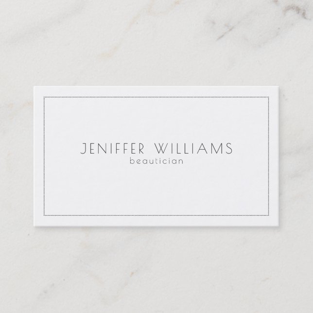 Carte De Visite Cadre simple minimaliste blanc et gris (Devant)