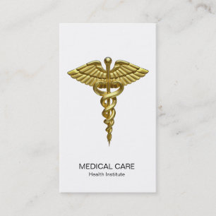 Carte De Visite Caducée en or Médicale professionnel