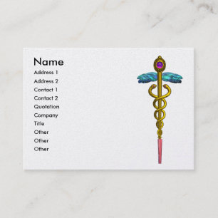 Carte De Visite CADUCEUS, papier perlé vibrant, or améthyste