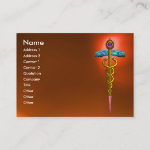 Carte De Visite CADUCUS AGATE, vif doré rose jaune orange