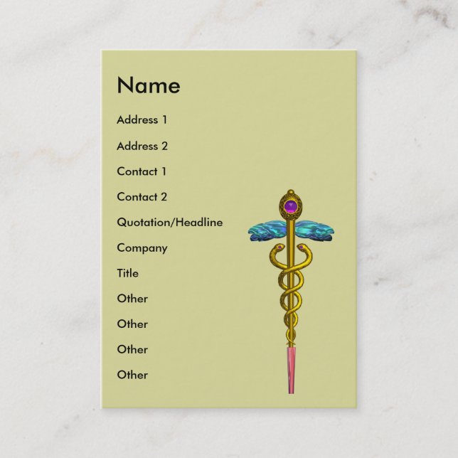 Carte De Visite CADUCUS, améthyste aurifère dynamique (Devant)