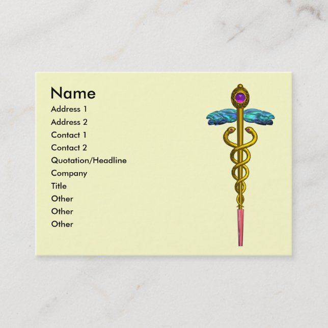 Carte De Visite CADUCUS, améthyste aurifère dynamique (Devant)