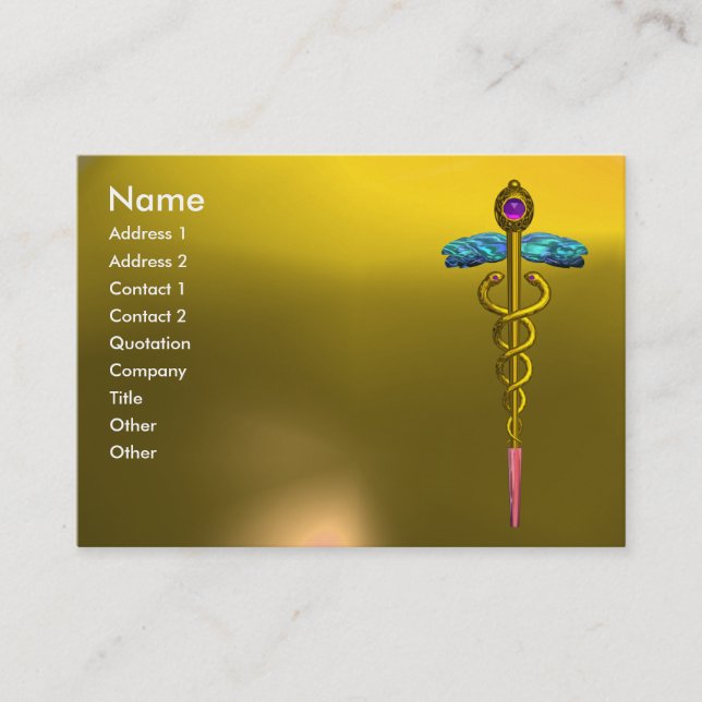 Carte De Visite CADUCUS TOPAZ, jaune or vif (Devant)