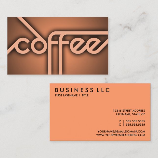Carte De Visite CAFÉ à ombre (Devant / Derrière)