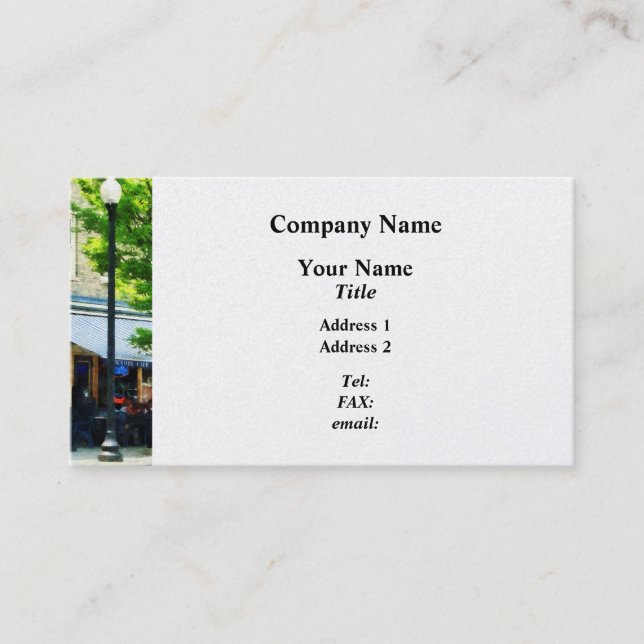 Carte De Visite Café Albany NY (Devant)