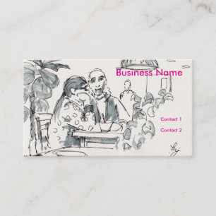 Carte De Visite Café avec dessin plante