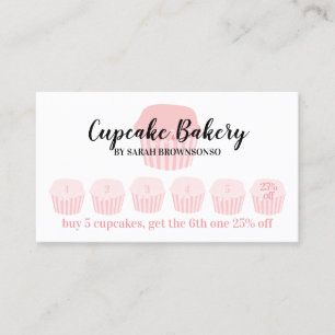 Carte De Visite Café Boulangerie Cupcake Programme de Fidélité Pun