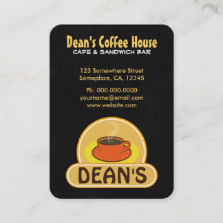 Carte De Visite Café-boutique café moderne Orange Cup Charcoal Bla