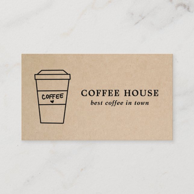 Carte De Visite Café Brown moderne simple (Devant)
