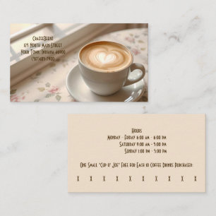 Carte De Visite Café & Café Latte Art Charming Shop & Punch