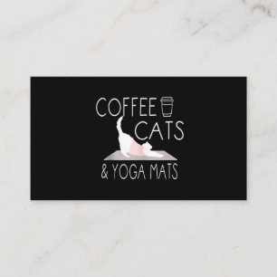 Carte De Visite Café, Chats & Mats de Yoga - Dons Amusants Yoga Ch
