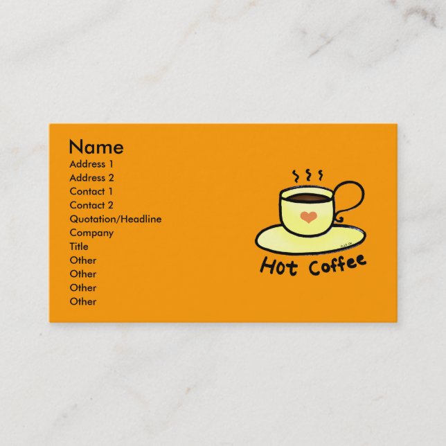Carte De Visite Café chaud (Devant)
