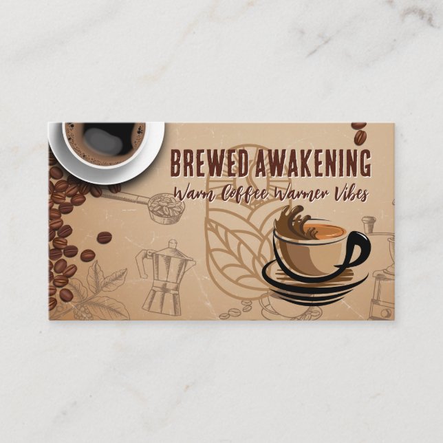Carte De Visite Café chaud | Café | Barista (Devant)