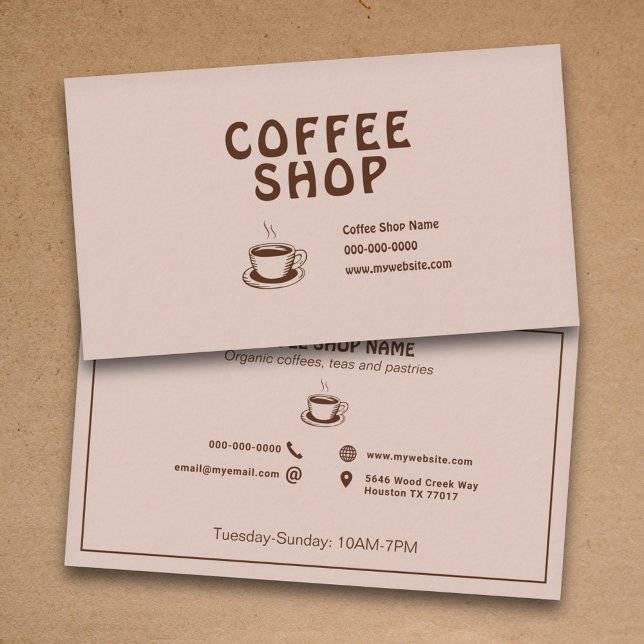 Carte De Visite Café & Coupe (Cup & Coffee Shop Business Card)