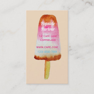 Carte De Visite Café de plage à pâtisserie à blocs de glace É
