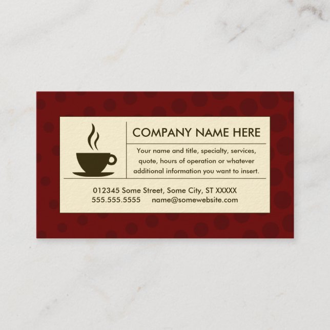 Carte De Visite café demi-ton (Devant)