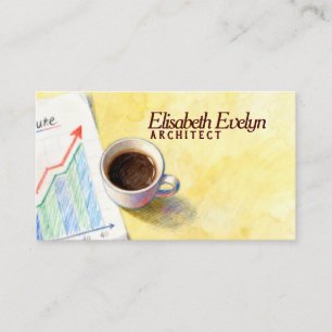 Carte De Visite Café et courbes de revenus en hausse