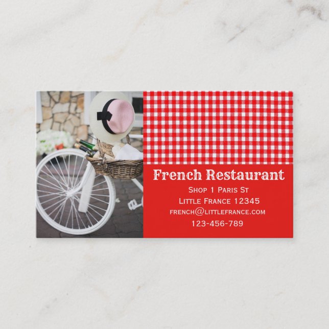 Carte De Visite Café français Restauration pâtisserie (Devant)