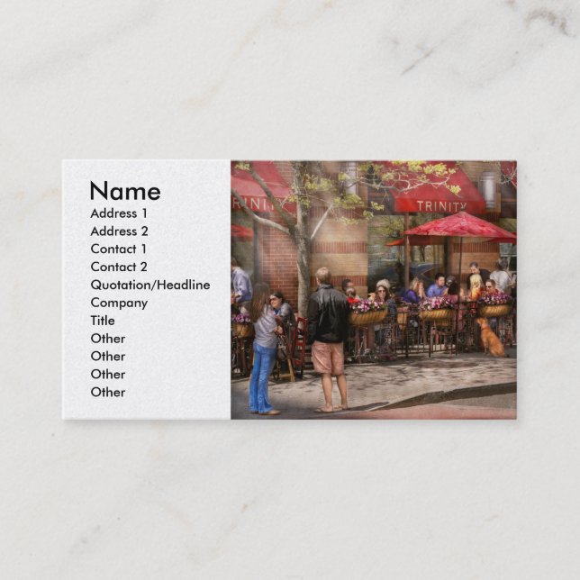Carte De Visite Café - Hoboken, NJ - Café Trinity (Devant)