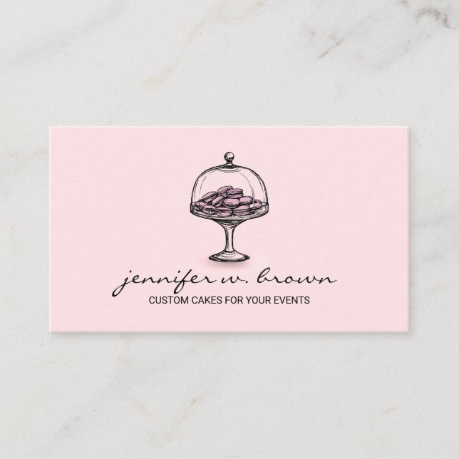Carte De Visite Café Macaroon Boulangerie Rustique Français (Devant)