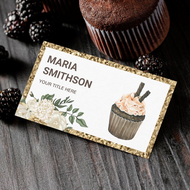Carte De Visite Café Mocha Chocolat Cupcake Pâtisserie Chef boulan (Créateur téléchargé)