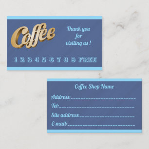 Carte De Visite Café moderne en marbre bleu libre de luxe