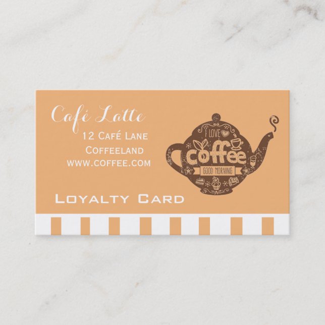 Carte De Visite Café moderne Loyauté Card pour le café (Devant)