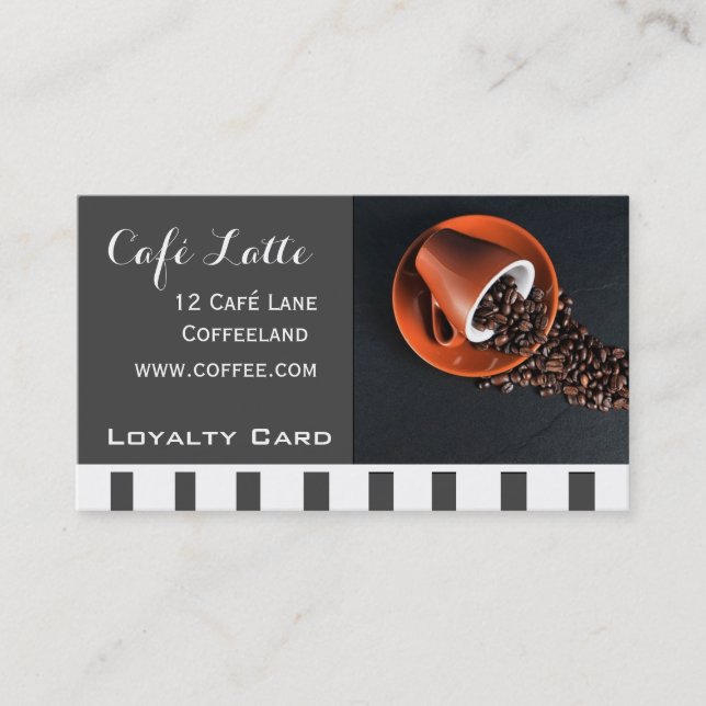 Carte De Visite Café moderne Loyauté Card pour le café (Devant)