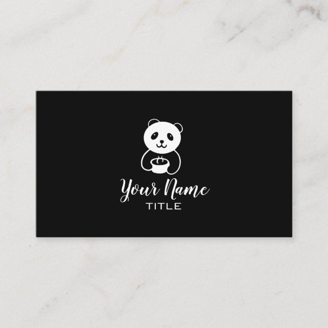 carte de visite café nourriture ours panda (Devant)