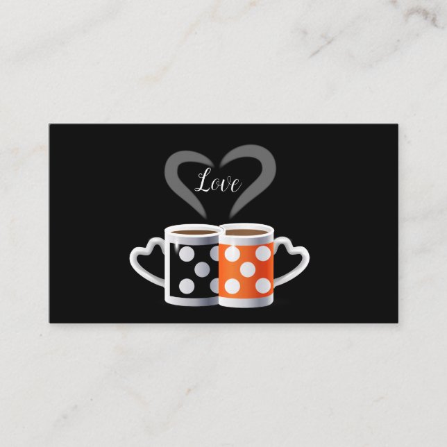 Carte De Visite Café orange + noir ou nous appartenons ensemble (Devant)