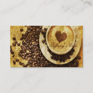 Carte De Visite Café-restaurant chic de cappuccino de Java