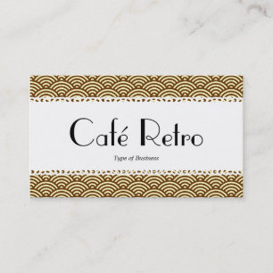 Carte De Visite Café Rétro (à bordure dentelée) - Motif Écailles d