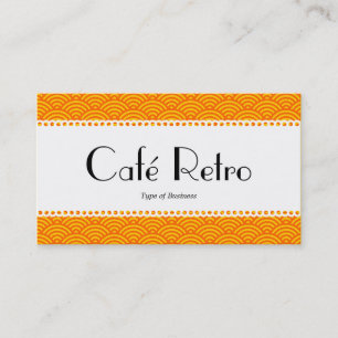 Carte De Visite Café Rétro (dentelé) - Motif d'écailles de poisson